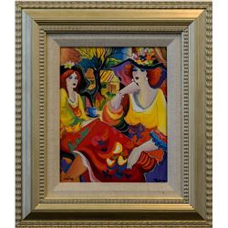 Patricia Govezensky- Original Giclee on Canvas "Friends at Brunch"