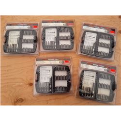 5 x 25 Piece Porter Cable Driver Sets New