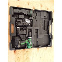 Hitachi Cordless Drill and Flashlight Kit With Case Tested and Working