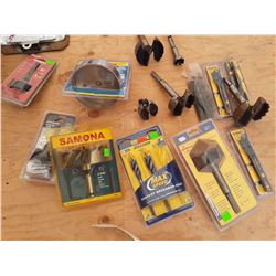 Box of Various New Drill Bits, Hole Saws, Etc.