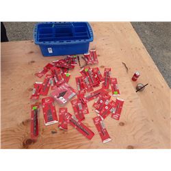 Tool Caddy of Various New Drill Bits