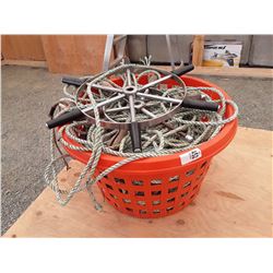 Basket of Fishing Rope 2 small Steering Wheels