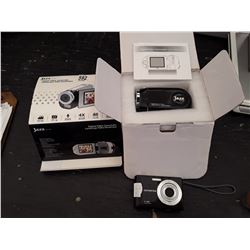 jazz digital camcorder in box & olympus 12mp digital camera