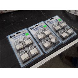 3 Packs  x 4 britco laminated padlocks new