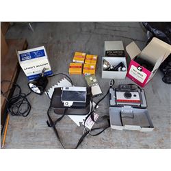 Vintage Polaroid and Kodak Movie Camera With Accessories *Untested
