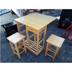 Folding Table With 2 Stow Away Stools
