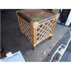Vintage Wicker Footstool/Side Table