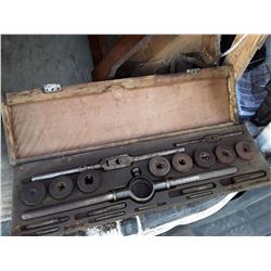 Vintage Large Tap and Die Set In Wooden Box