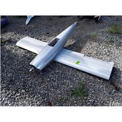 RC Plane Base, Grey, Styrofoam, Electric Motor And Propeller No Remote Apx. 3' Wingspan