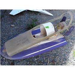 RC Boat Base, No Motor or Remote Foam and Wood. Apx. 2' 6" Length