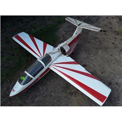 RC Fighter Plane Base, White and Red. No Motor Etc. Apx. 52" Wingspan.