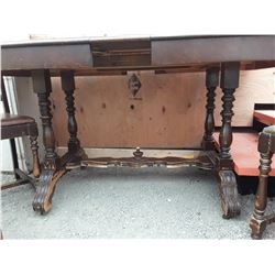 Vintage/Antique Table With One Leaf and 4 Chairs 63" x 38" x 30"