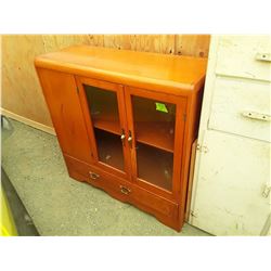 Vintage Cabinet With Glass Doors 41" x 41" x 15"