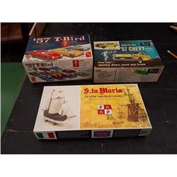 Vintage Model Car/Boat Boxes, Contents Are Incomplete