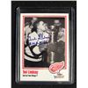 Image 1 : FLEER THROWBACKS TED LINDSAY SIGNED HOCKEY CARD