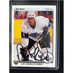 1990-91 UPPER DECK ROB BLAKE SIGNED HOCKEY CARD