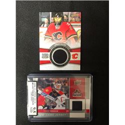 NHL GOALIES CARD LOT (HILLER GAME USED JERSEY/ VOKOUN GAME JERSEY 9.5)