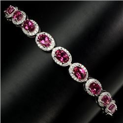 Natural 6x4mm AAA Pink Topaz Bracelet