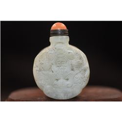 Antique Hand Carved Jade Snuff Bottle