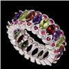 Image 1 : Natural Amethyst Garnet Peridot Ruby Ring