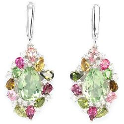 Natural Green Amethyst & Fancy Color Tourmaline Earring