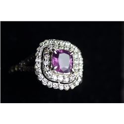 Stunning Kashmir Sapphire Diamond & Gold Ring - GRS