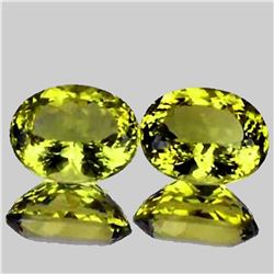 Natural Green Gold Lemon Quartz Pair 15x12 MM - VVS