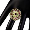 Image 1 : Natural Rhodolite Garnet Peridot & Tourmaline Ring