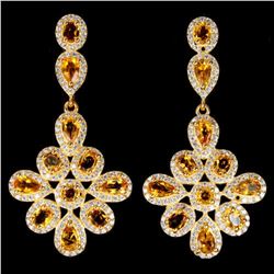 NATURAL AAA ORANGISH YELLOW CITRINE Earrings