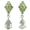 Image 1 : NATURAL GREEN AMETHYST & GREEN PERIDOT Earrings