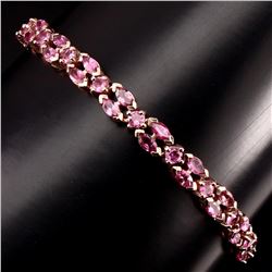 Natural  Top Rich Pink Tourmaline Bracelet