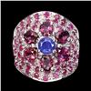 Natural Top Blue Violet Tanzanite Garnet Ruby Ring
