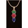 Image 2 : Awesome 8.50 cttw Ruby,Emearald & Sapphire Pendant.