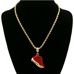 AWESOME 14 Kt. GOLD PLATED ROPE CHAIN PENDANT