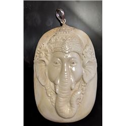 Hand Carved Antler  Lord of Wisdom Pendant