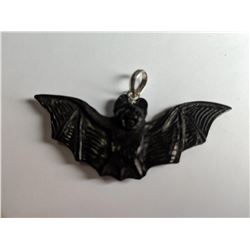 Hand Carved Horn Bat Pendant