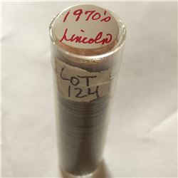 Roll of 50 Total BU High Grade Assorted Mints 1970s Lincoln Pennies
