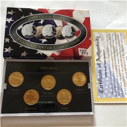 1999 GOLD EDITION Mint Complete State Quarters Set DE PA NJ GA CT in Original Package