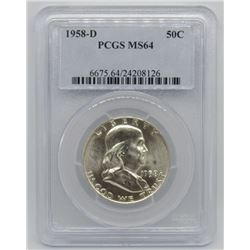 1958-D FRANKLIN HALF DOLLAR  PCGS MS64