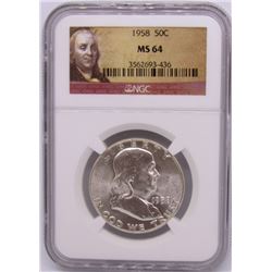 1958 FRANKLIN HALF DOLLAR NGC