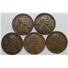 Image 1 : 5 LINCOLN WHEAT CENTS BETTER DATES