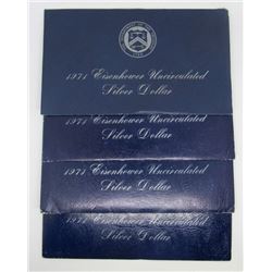 4-1971 SILVER IKE DOLLARS UNC