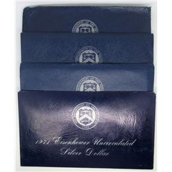 1971, 1972, 1973, 1974 SILVER IKE DOLLARS UNC