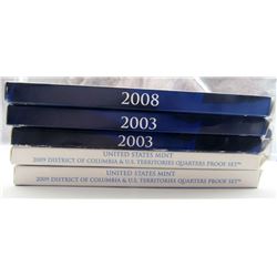 5 - U.S.  Proof Quarter Sets