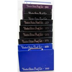 10 U.S PROOF SETS B/W YEARS '68- '00