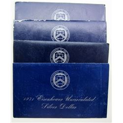 4-1971 SILVER IKE DOLLARS UNC