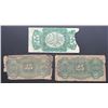 Image 2 : 3-1863 25c FRACTIONAL CURRENCY NOTES