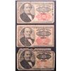 Image 1 : 3-1874 25c FRACTIONAL CURRENCY NOTES