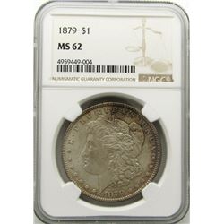 1879-P Morgan Silver Dollar $ NGC MS 62