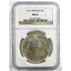1921 MORGAN DOLLAR NGC MS62